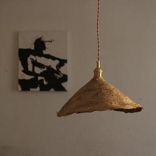 木若锦灰侘寂风手工构树皮茶室民宿咖啡厅锦晖原创吊灯