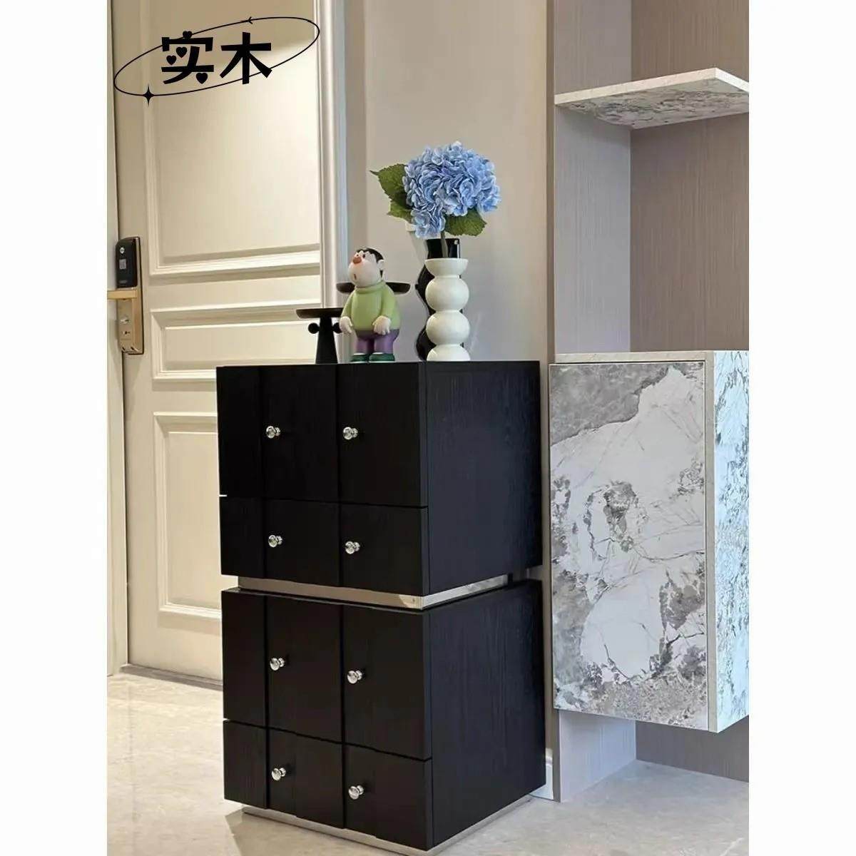 实木复古卡门柜模块组合肯特柜小户型餐边斗柜简约现代储物床头柜