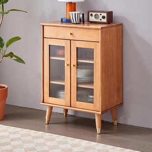 现代简约全实木餐边柜轻奢家用客厅茶水柜酒柜厨房柜子碗柜置物柜