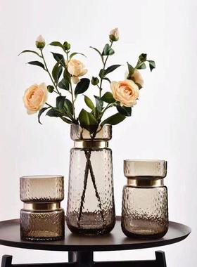 花点纹理蓝色花瓶玻璃瓶北欧彩色玻璃花瓶家居装饰摆件