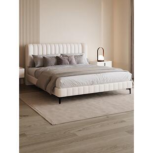 金海马主卧大床现代简约布艺床中小户型1.8米双人纳帕皮婚床