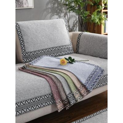 棉麻实木皮沙发垫四季通用中式防滑沙发罩套现代简约布艺亚麻全盖