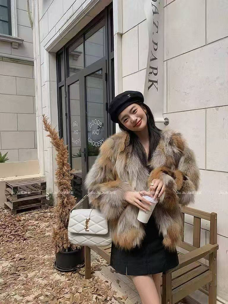 2025秋冬新款重磅染色狐狐狸毛轻奢皮草外套女高级感气质短款上衣