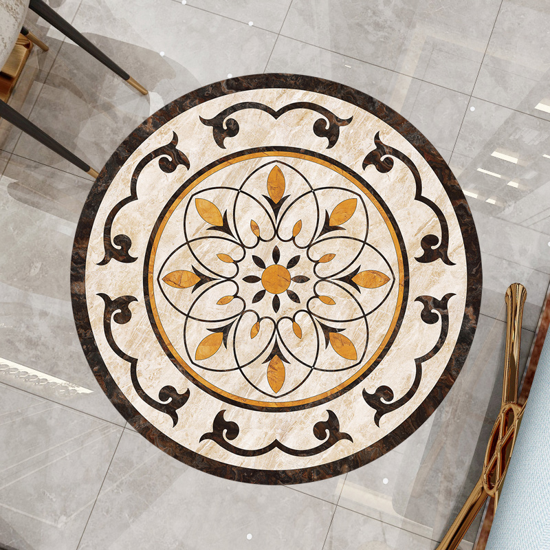 客厅门口入户地砖地板贴纸防滑耐磨自粘圆形欧式拼花瓷砖贴墙壁纸