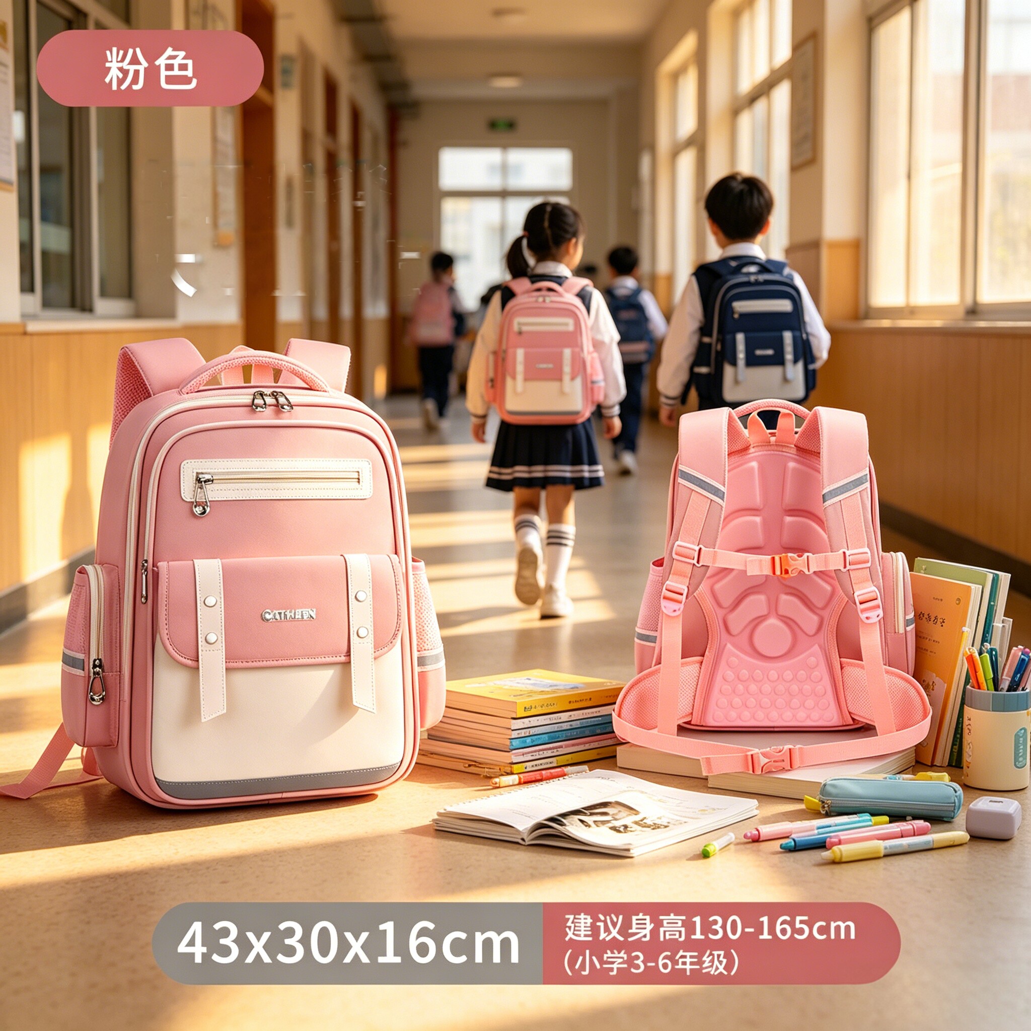 新款云朵书包1-3-6年级小学生书包男女孩减负儿童大容量双肩包