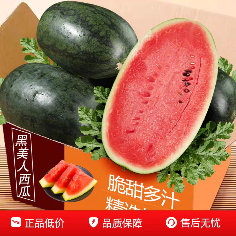 正宗广西现摘黑美人西瓜商超精选水果新鲜当季黑皮无籽小西瓜整箱