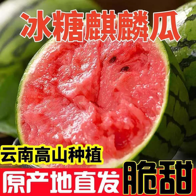 云南美都麒麟西瓜新鲜水果麒麟瓜8424西瓜薄皮多汁4-9斤包邮