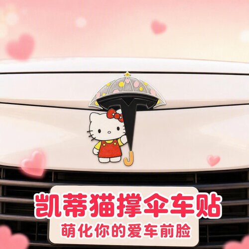 适用特斯拉车头创意装饰Model3/Y/YL车标改装汽车卡通体立体车标