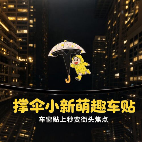 适用特斯拉车头创意装饰Model3/Y/YL车标改装汽车卡通体立体车标