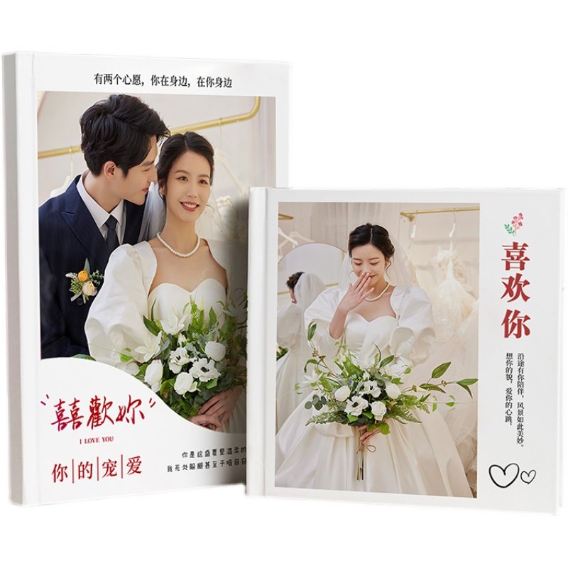 结婚照片书定制精修婚纱照纪念册高端相册订婚婚礼跟拍打印成册图片