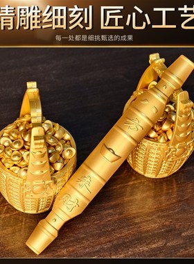 一桶金摆件聚宝盘扁担八方来财家居玄关装饰品店铺开业