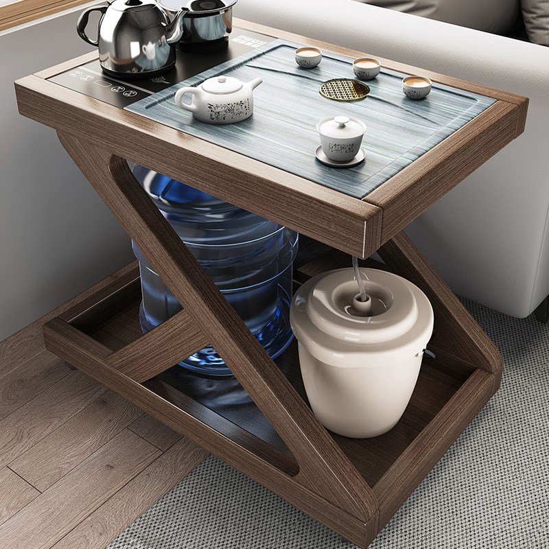 全实木茶桌家用小茶台客厅办公室侧边茶水柜小户型阳台可移动茶几