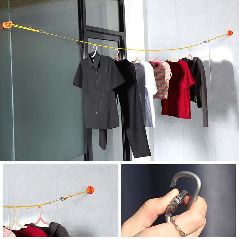 旅行便携晾衣绳免打孔酒店民宿晾晒神器吸盘防滑绳自驾游出行必带