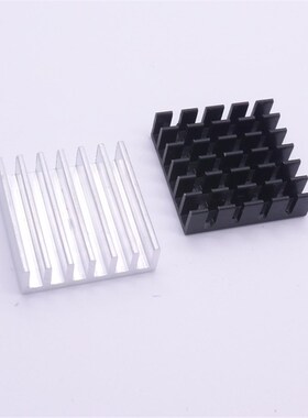 散热片 20*20*6MM 银色 黑色破槽 优质铝散热器 CPU处理器IC专用