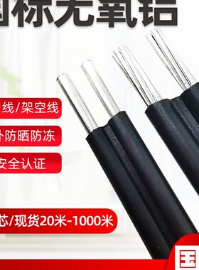 国标户外铝芯4 6 10 16 25平方电缆线2芯铝线家用架空防老化电线