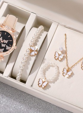 送女友圣诞节元旦礼物珍珠蝴蝶项链礼盒装气质甜美百搭ins锁骨链