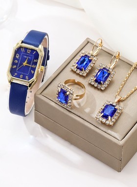 情人节礼物送女朋友复古轻奢仿宝石首饰全套一整套礼盒装珠宝套装