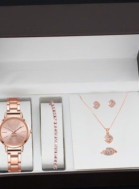 镶钻双心相扣项链法式复古心形锆石颈链七夕情人节礼物礼盒装饰品