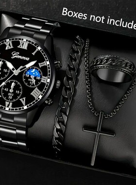 男款潮流时尚不掉色项链礼盒装韩版嘻哈十字架毛衣链简约帅气吊坠