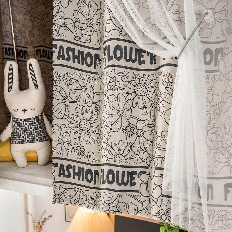 学生宿舍床帘上下铺女寝室加厚强遮光布蚊帐一体式窗帘简约 ins风