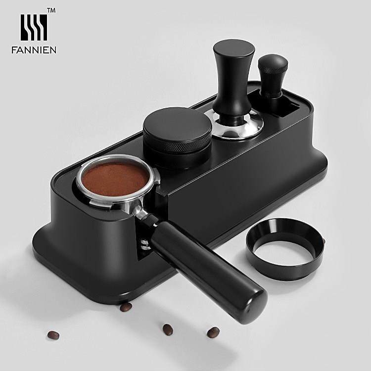 咖啡压粉座塑料收纳座压粉锤布粉器三件套意式咖啡机手柄支架套装