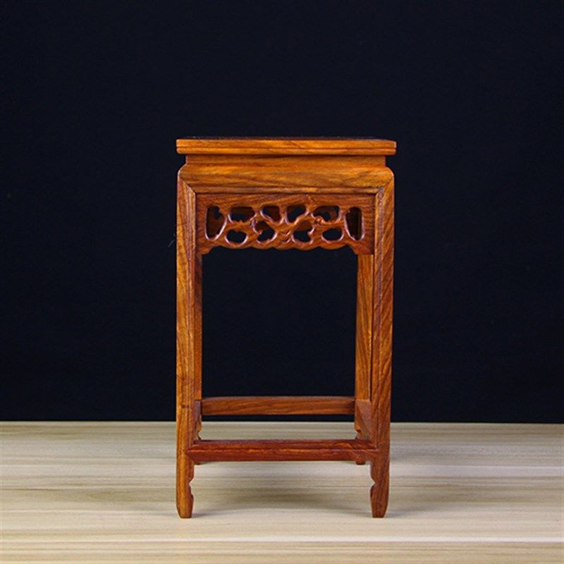 花梨木小花架底座客厅玄关装饰木架子花瓶奇石盆景底座木垫子