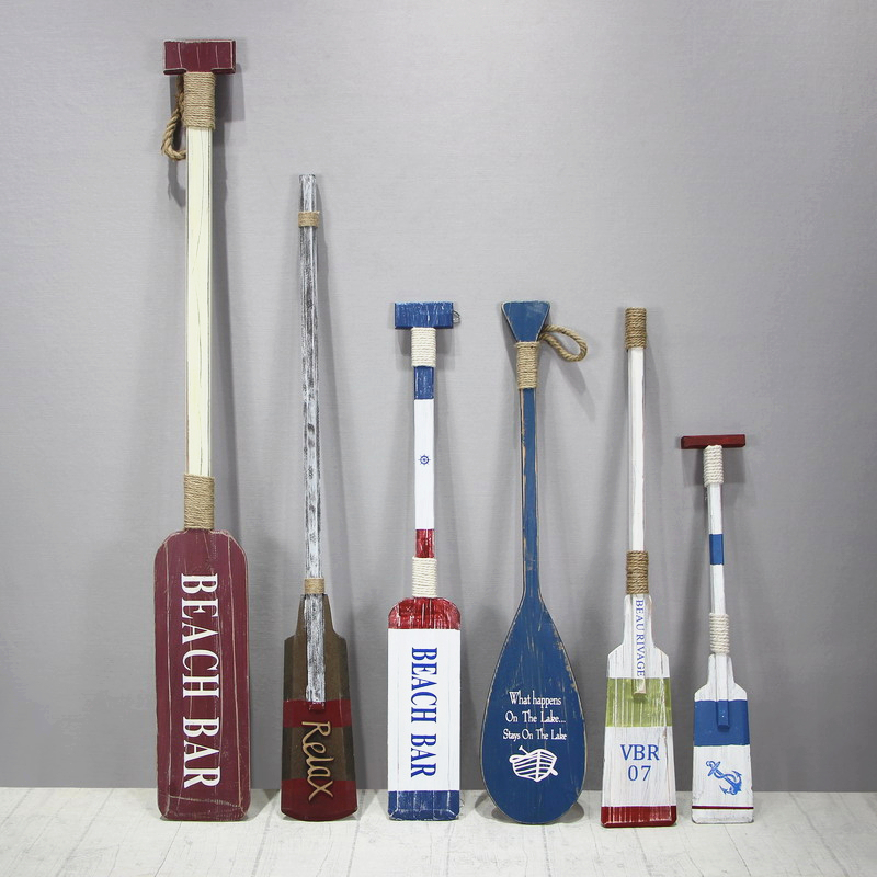 地中海风格木质船桨装饰挂件木质桨片橱窗酒吧船桨摆设墙壁装饰品