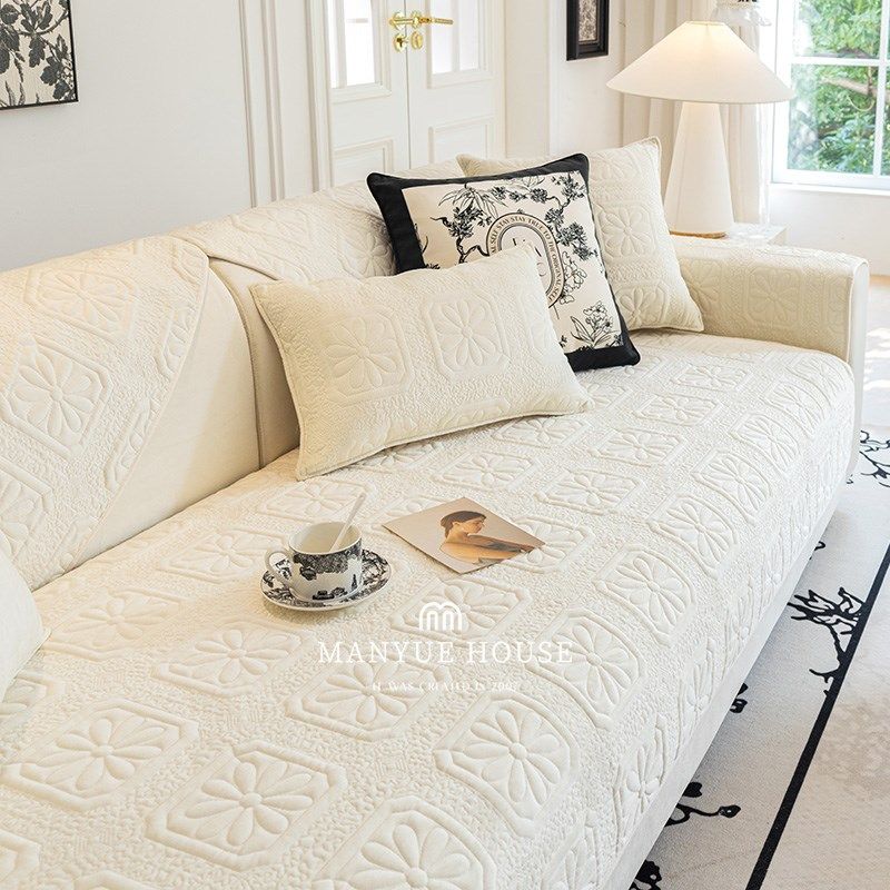 蔓越家 复古砖 奶油色沙发垫法式档客厅沙发罩巾防滑坐垫子,居家布艺,沙发垫,淘宝优惠券,粉丝福利购,淘宝优惠卷