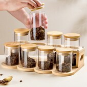 咖啡豆储存罐咖啡豆分装 奶茶店吧台生豆熟豆展示架 密封罐装