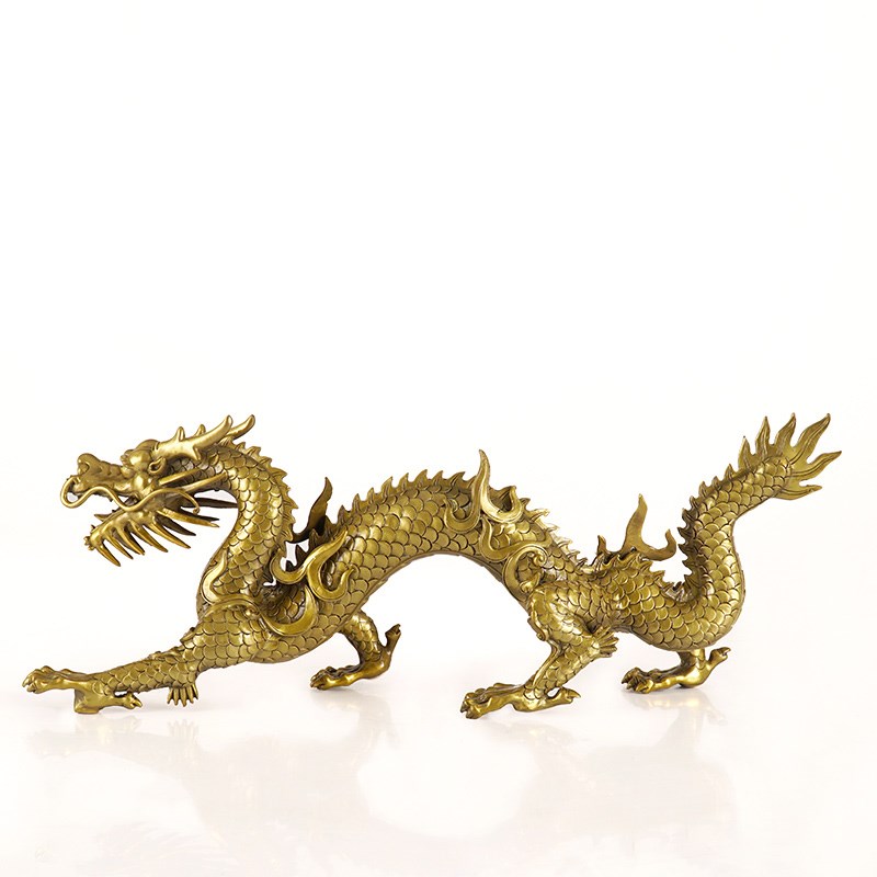 纯黄铜世纪龙金色龙年新家居办公室生肖龙饰工艺品