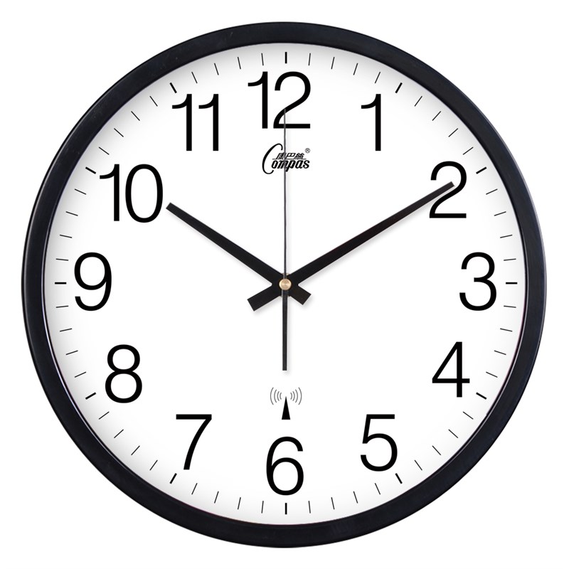 康巴丝电波钟静音客厅挂钟时尚创意钟表挂表分秒不差大壁钟