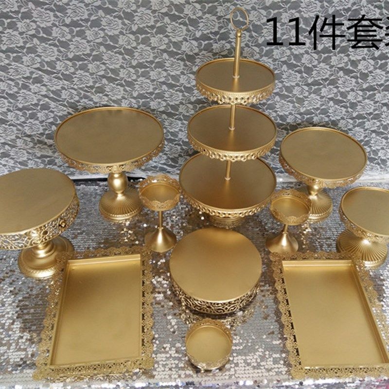 婚礼甜品台欧式架婚庆道具蕾丝盘铁艺点心架件