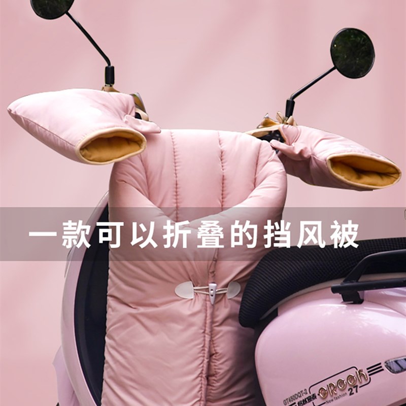 电动车分体式双面防水挡风被冬季加厚加绒摩托电瓶车X防风罩春秋