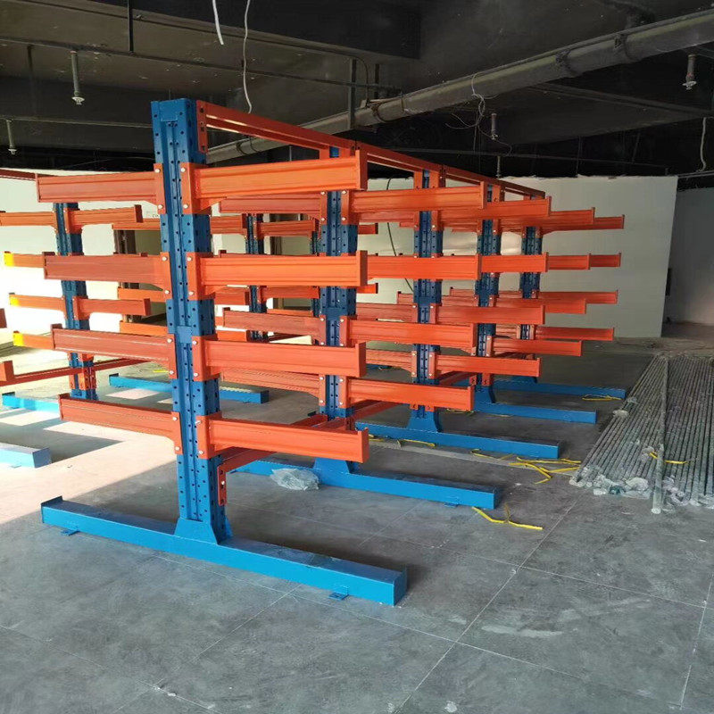 悬臂货架重型仓库仓储五金钢管铝材管材托臂货架单面布匹板材架