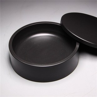 天然歙砚 带盖砚台墨海石盖密封金星砚台文房书法绘画