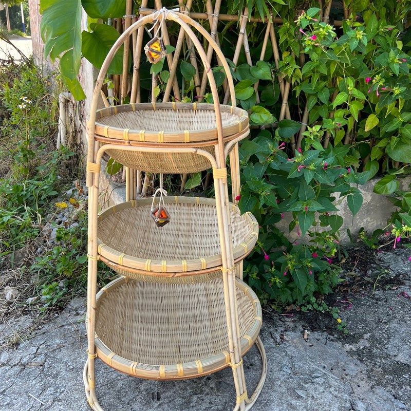 刘竹编手工竹藤编织层猫窝猫床季通用宠物凉窝果篮