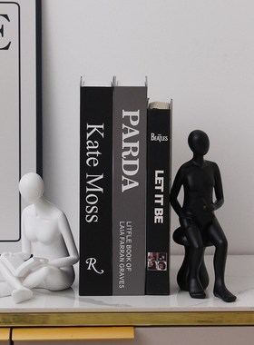 现代抽象艺术设计师摆件创意人物书架书挡家居客厅酒柜装饰品