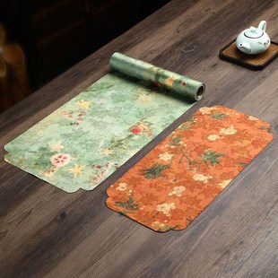 织锦双面防水茶席新桌旗长方形茶垫主人席茶桌布艺Z中国风家 中式
