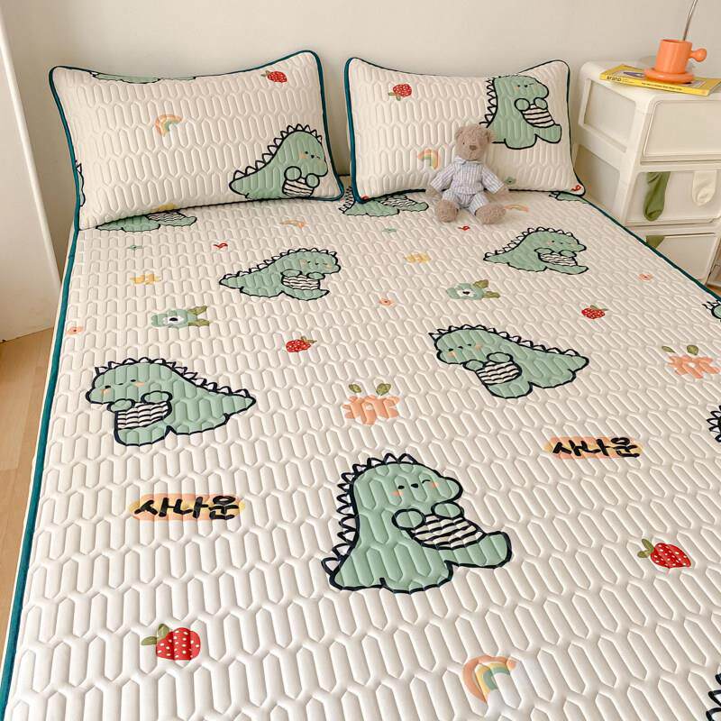 夏季乳胶冰丝凉席三件套学生宿舍单人空调凉席子儿童可水洗折叠卡