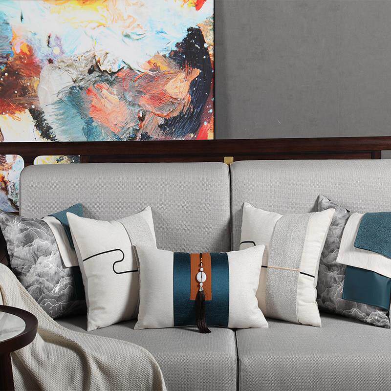 现代新中式抱枕沙发客厅高档中国风沙发靠背床头靠包靠枕含芯靠垫