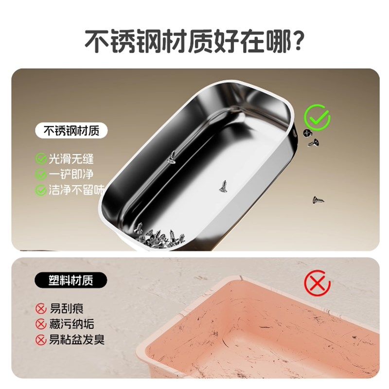 不锈钢猫砂盆超大号防外溅t防臭全封闭猫沙盆走廊式掀盖宠物猫厕,宠物/宠物食品及用品,猫砂盆/猫厕所,淘宝优惠券,粉丝福利购,淘宝优惠卷