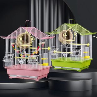 小型牡丹虎皮绣眼珍珠鸟专用鸟笼子家用大号豪华别墅 鹦鹉鸟笼新款