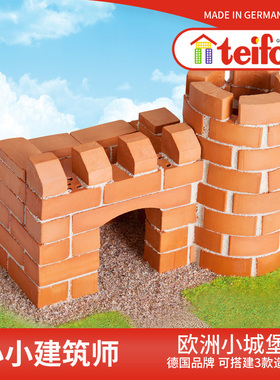 德国teifoc小城堡3合1儿童手工DIY小屋益智拼装建筑模型积木玩具