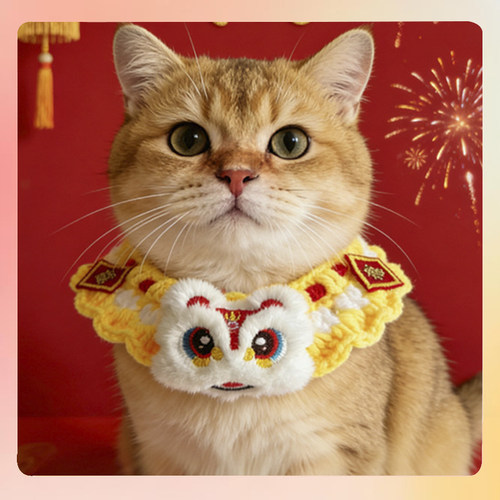 宠物猫狗针织围脖新年配饰