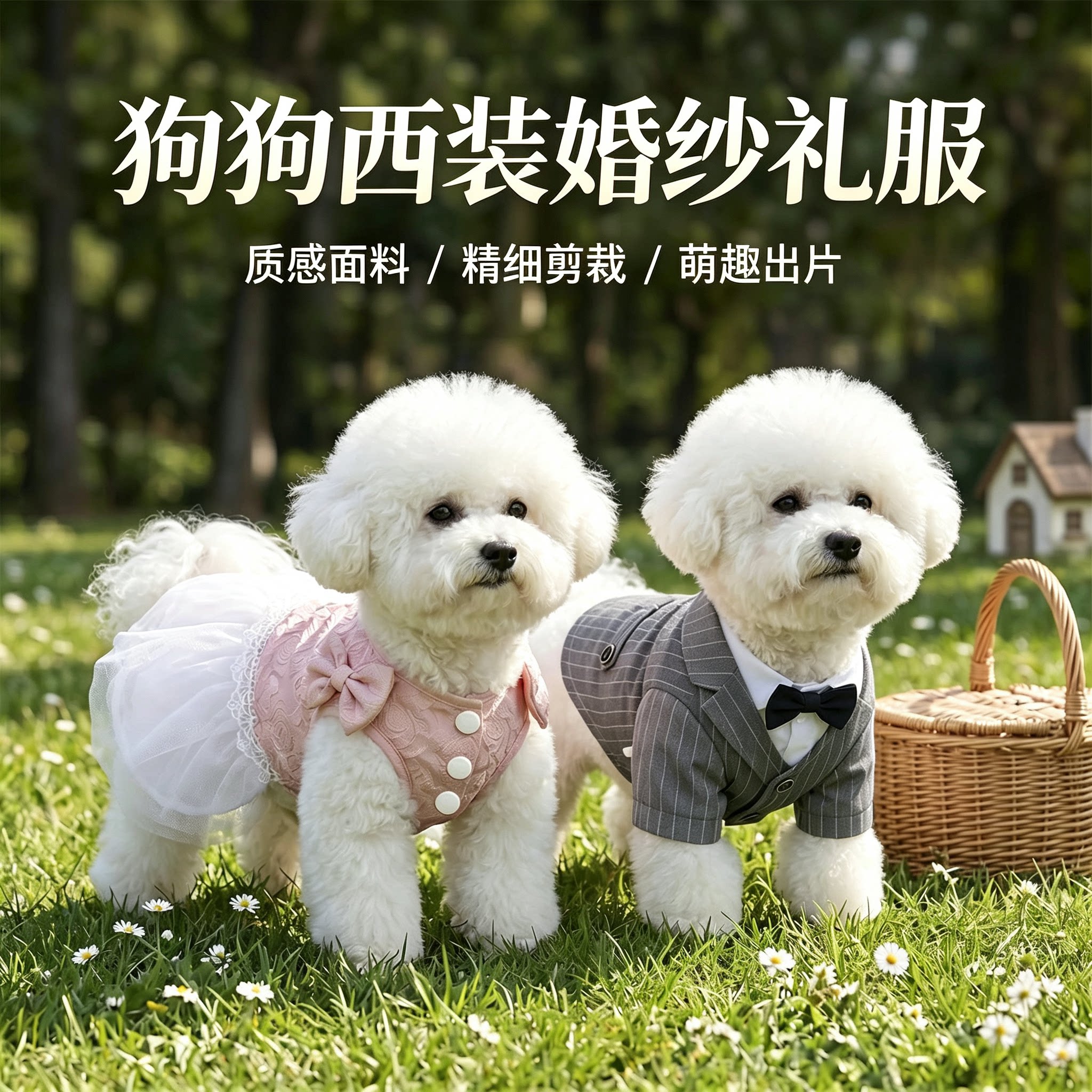 狗狗西装礼服宠物结婚装饰