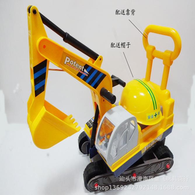 新款儿童挖掘机可坐可骑大号挖土机男孩玩具滑行 工程车