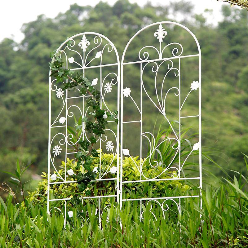 新款铁线莲月季爬藤架子花园栅栏花架蔷薇户外庭院铁艺栅栏花支架