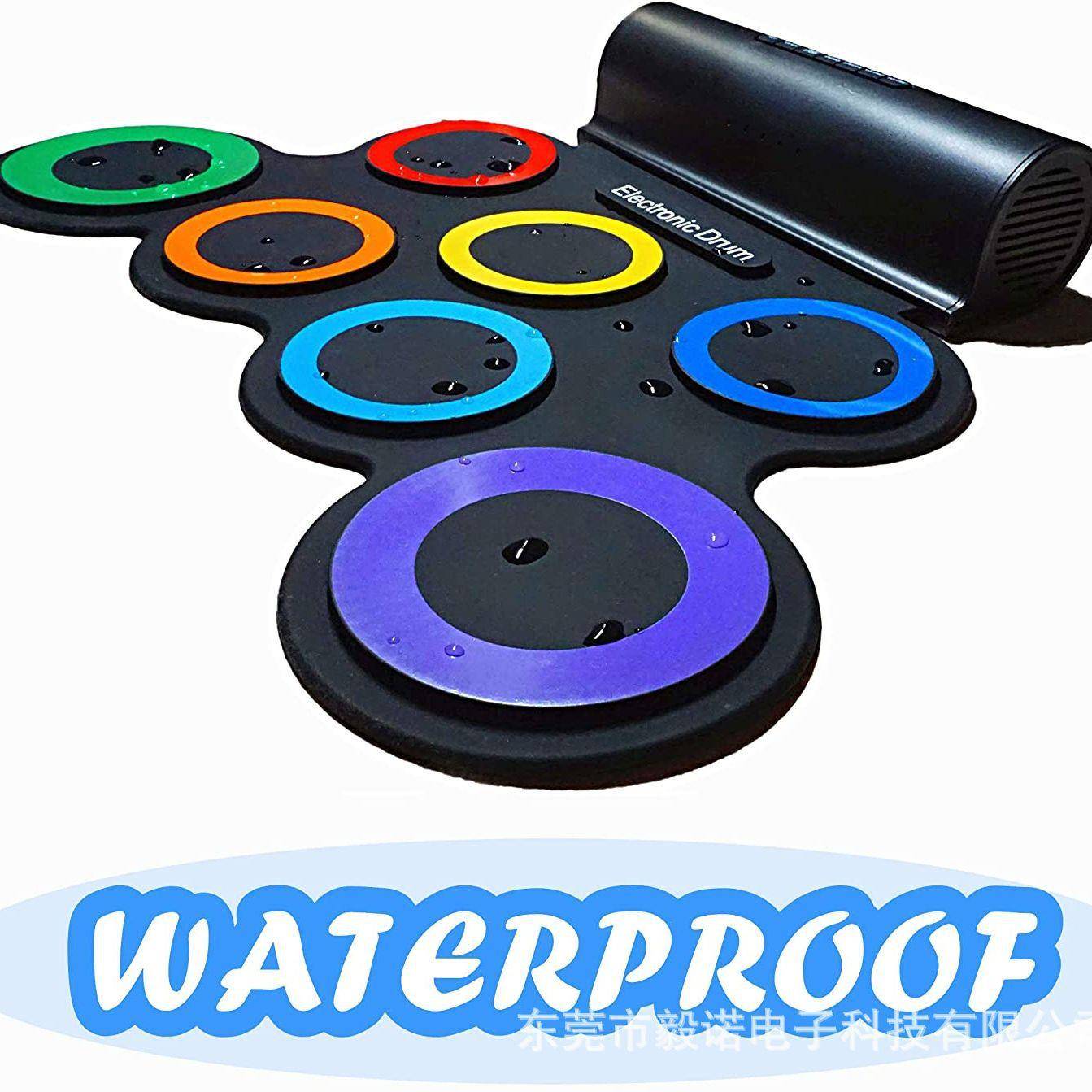 桌面便携式彩色手卷架子鼓初学儿童电子鼓硅胶折叠爵士鼓