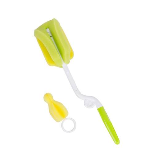 二合一奶瓶刷 奶瓶奶嘴两用刷度旋转海绵奶瓶刷60866.5*10粉色