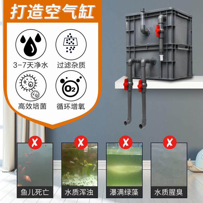 鱼缸过滤周转箱上置滴流盒户外鱼池三合一增氧净水循环系统过滤器